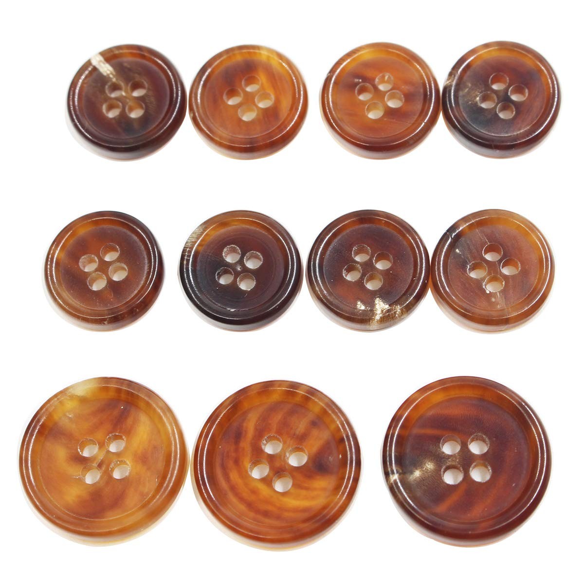 KENDANY 11 Pieces Genuine 15 millimeters, 20 Light Brown 1#