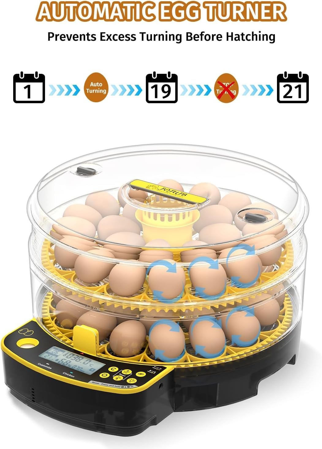 Egg Incubators for Hatching Eggs, Double-Layer 48 Egg Incubator with Temperature