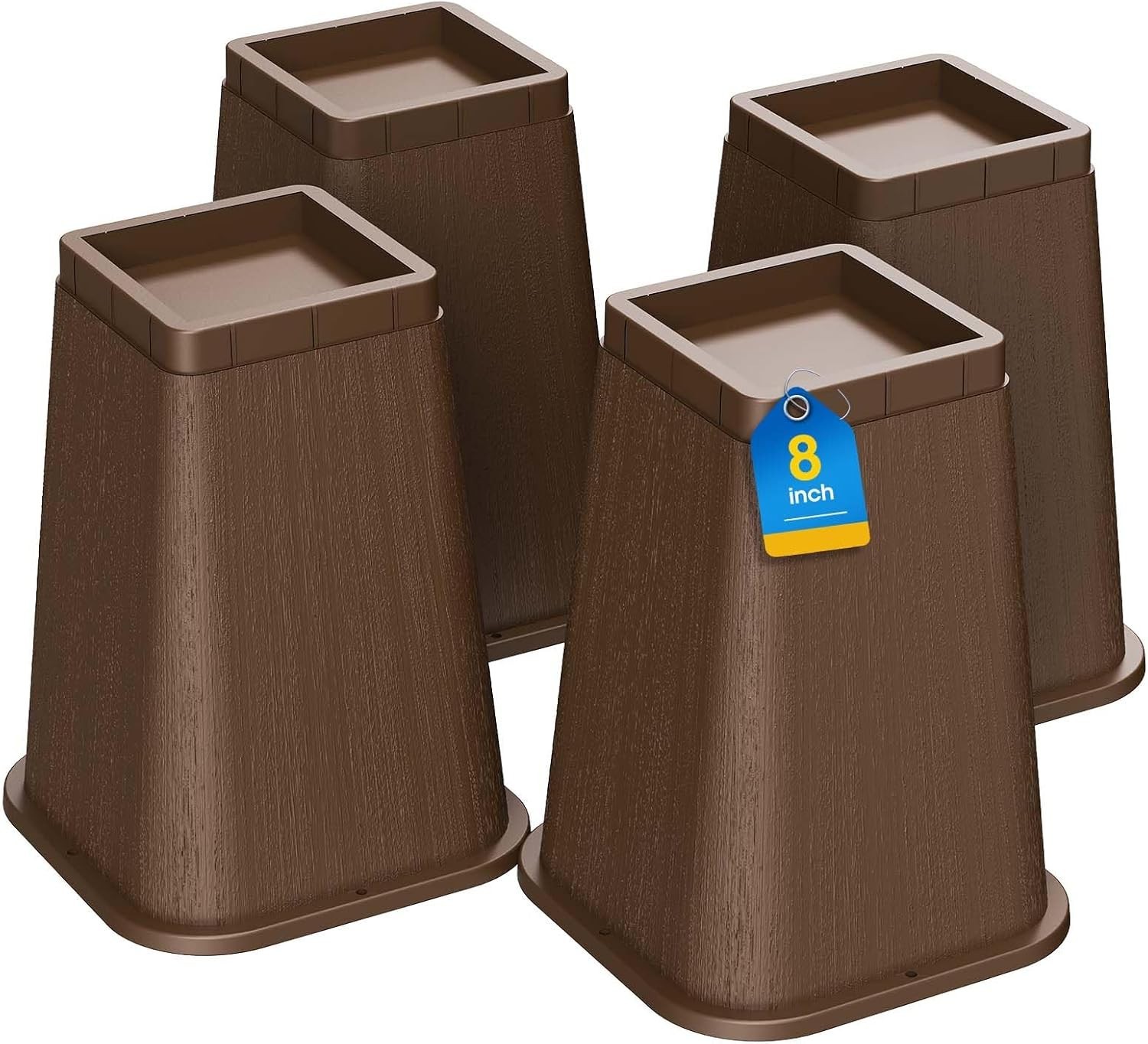 Bed Risers 8 Inch Heavy Duty, Furniture Risers Lifts Supports Up to 6,000 Lbs...