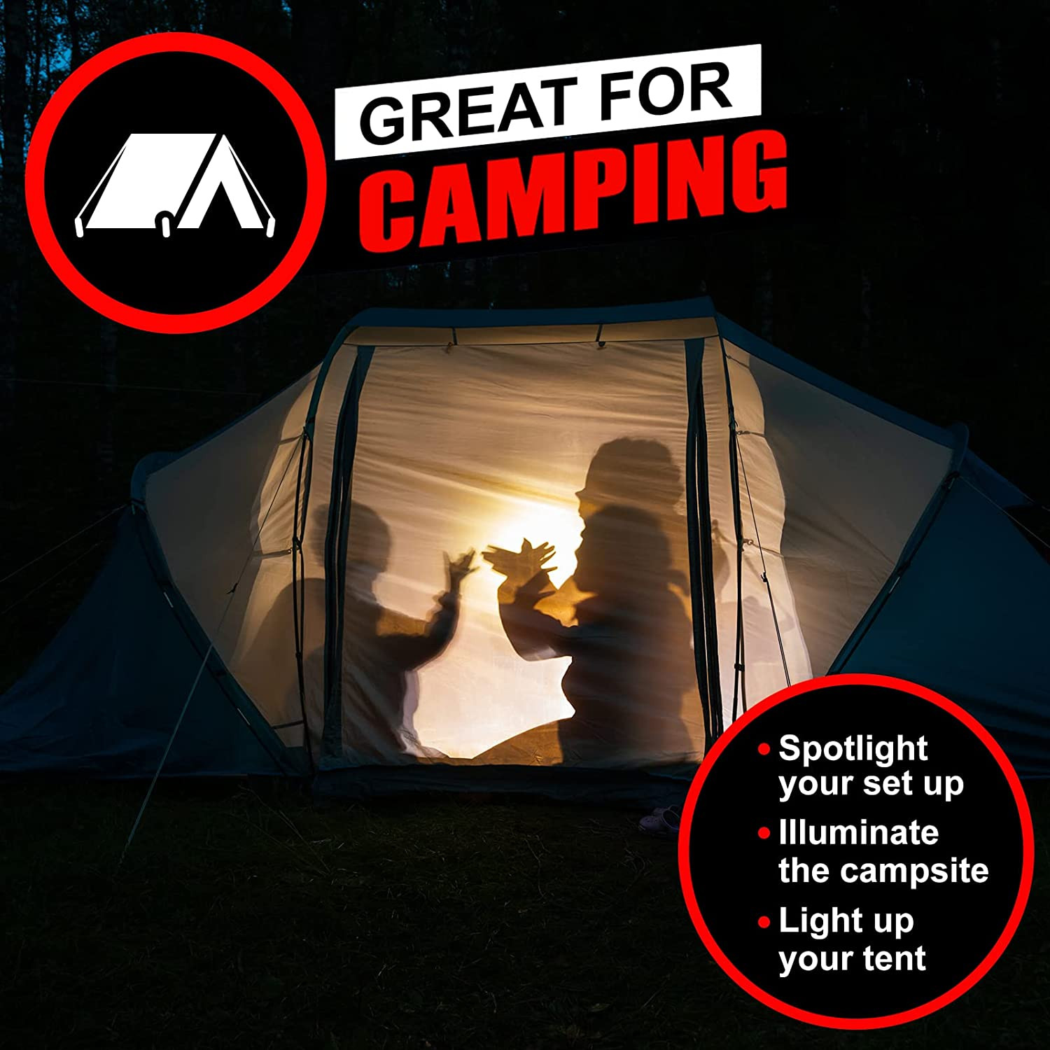 2 Pack LED Camping Flashlights with High Lumens, 5 Modes, Zoomable Bright Light