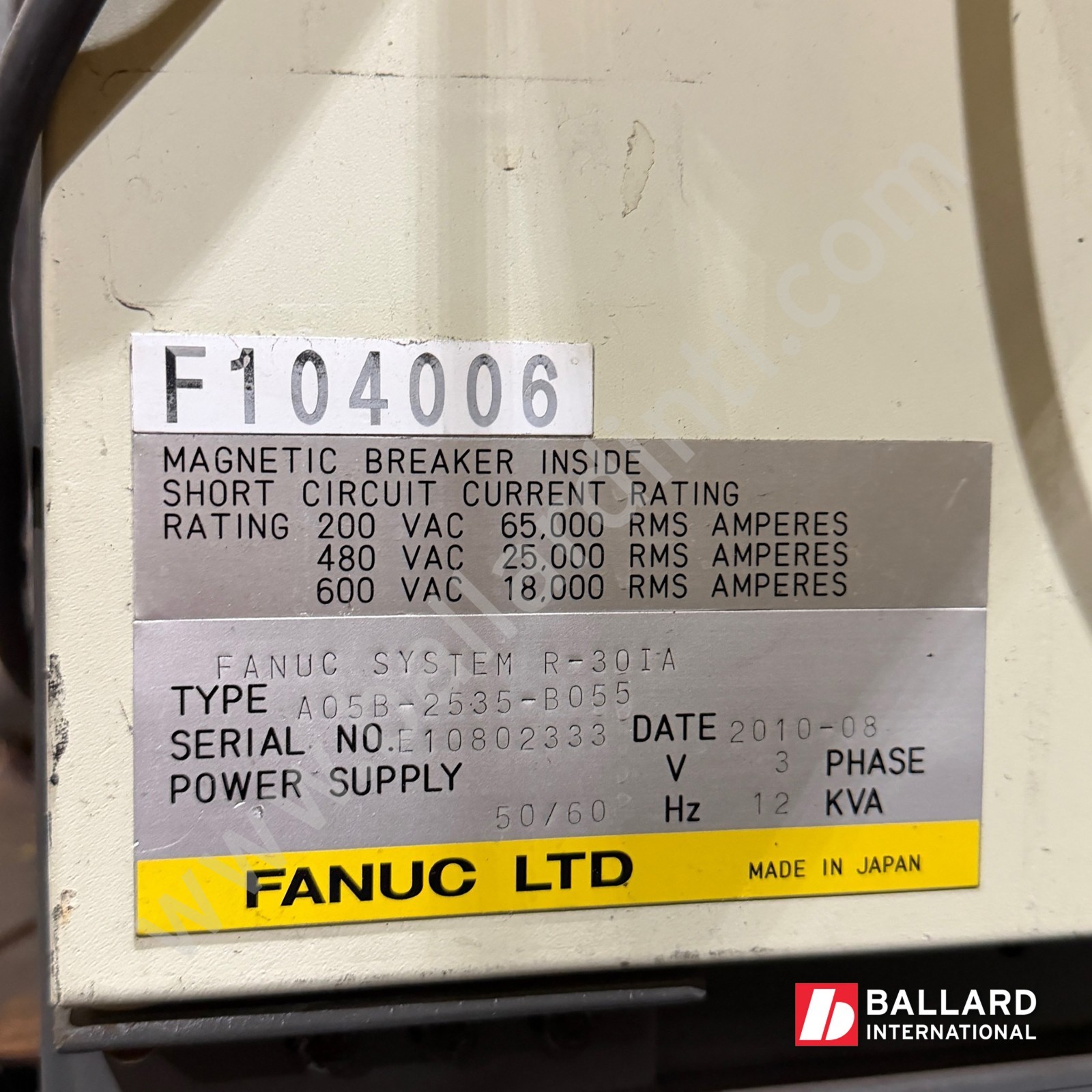 FANUC R-2000iB/210F Robot System w/ R30iA Controller - F104006