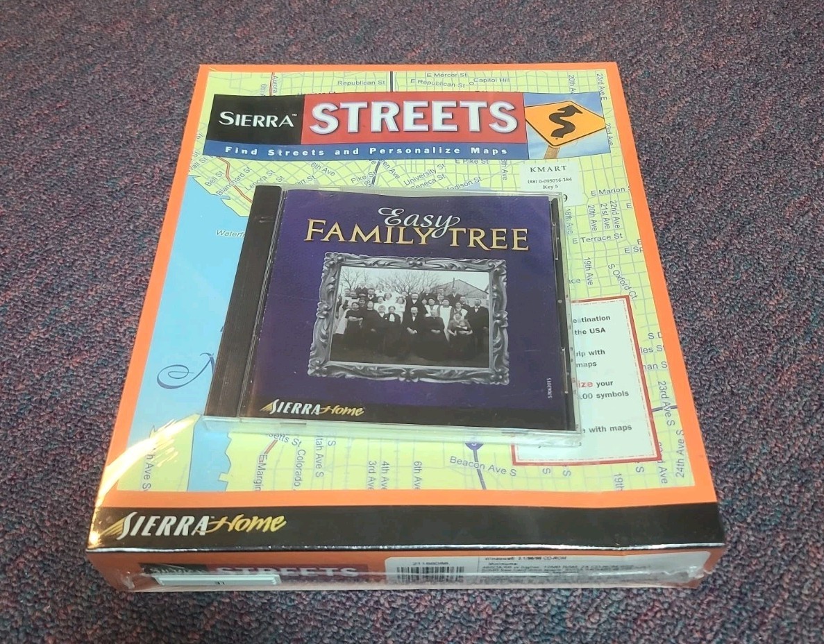 Sierra Streets Software + Easy Family Tree Genealogy Record Data Base Create