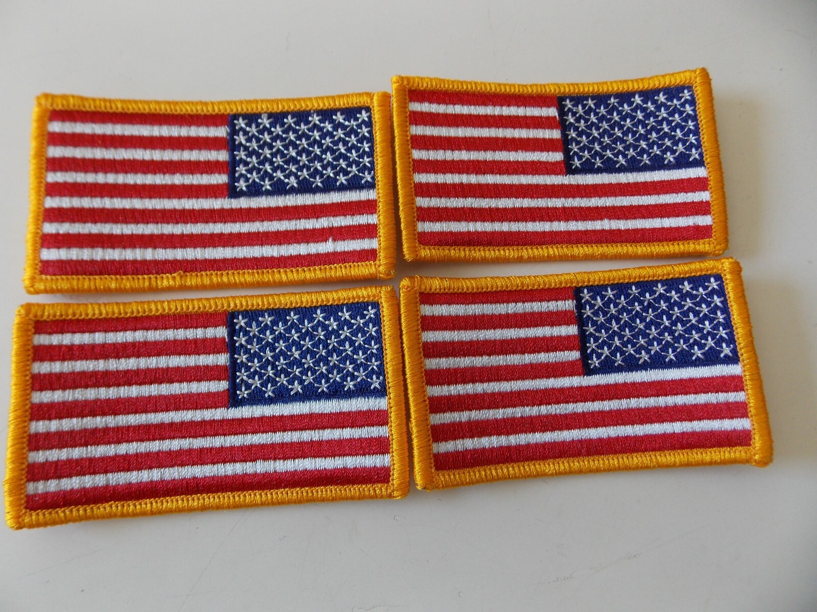 NEW Lot of 4 United States Inverted Flags Patches Sew-On