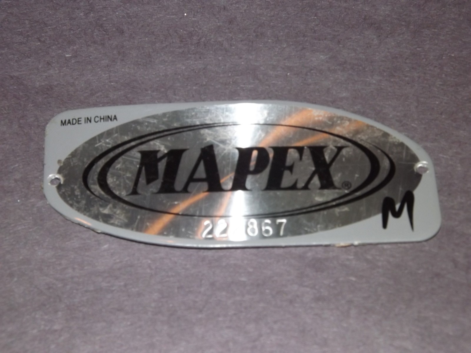 Mapex M Drum Badge with Serial Number (80)