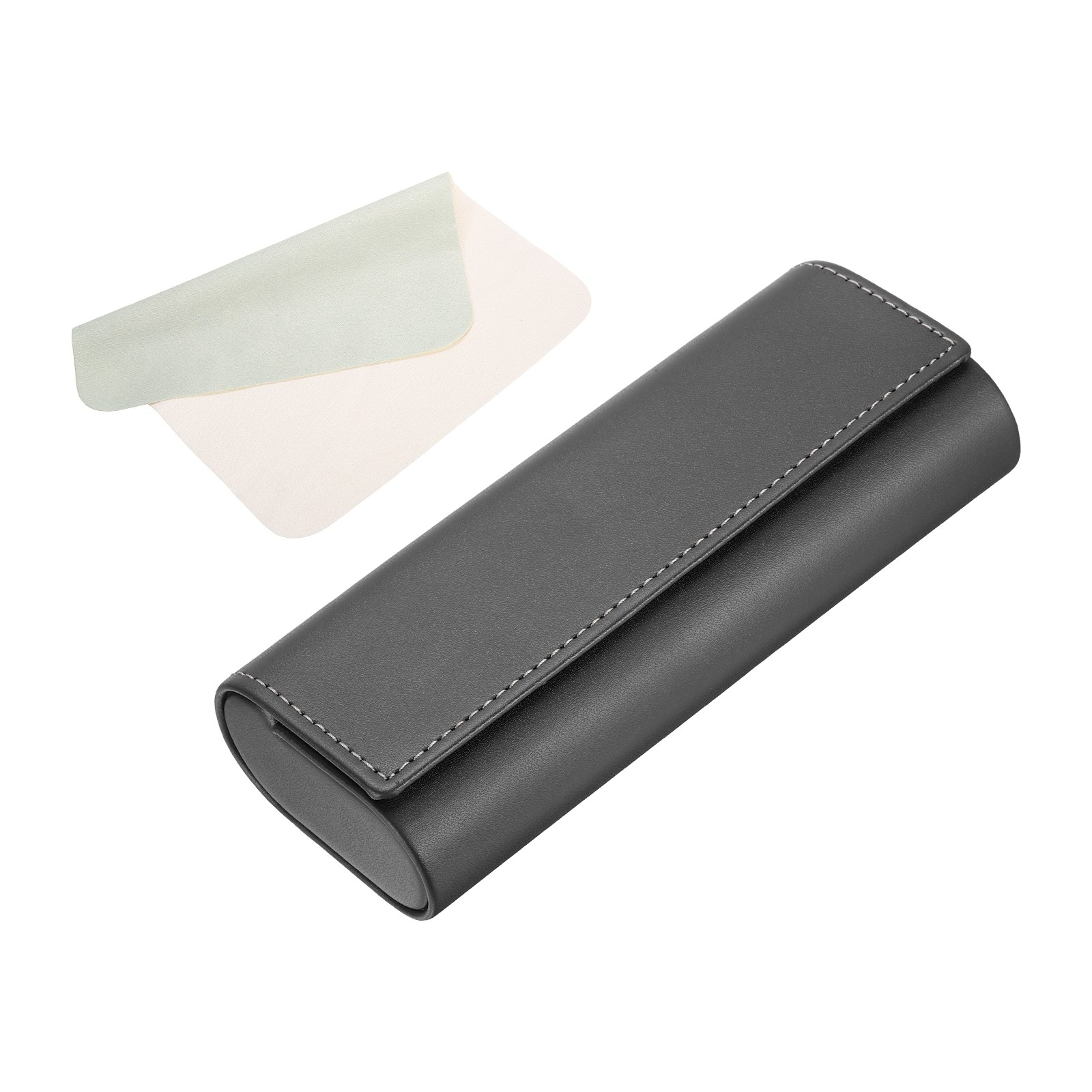 Hard Shell Eyeglasses Case with Eyeglass Cloth, Retro Design Black