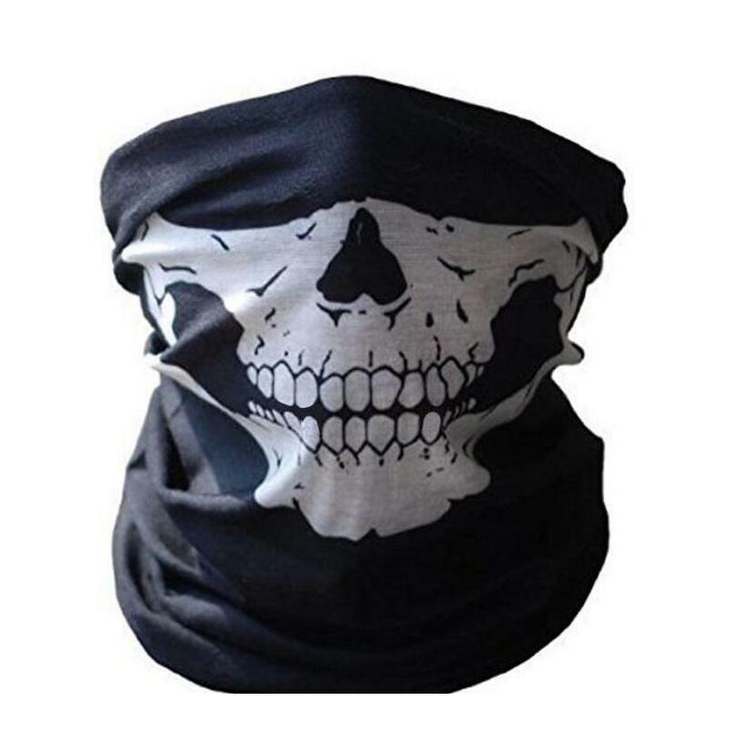 2 Ghost Biker Skull Hood Face Mask Motorcycle Ski Balaclava Fast USA Shipping