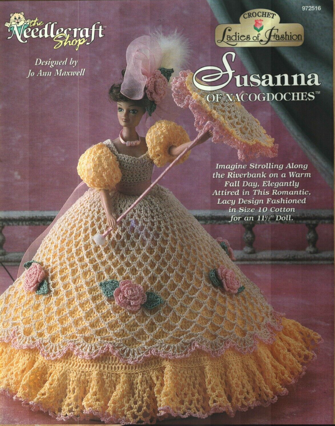 NEW SUSANNA OF NACOGDOCHES DRESS FASHION DOLL CROCHET PATTERN BOOK