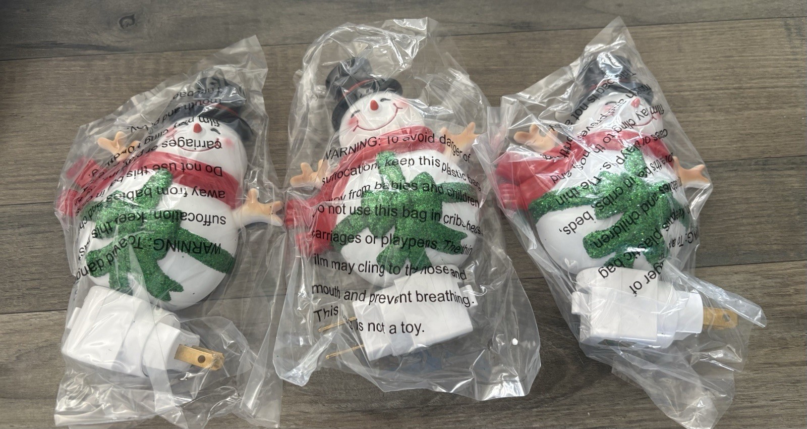 Bethlehem Lights Set of 3 Plug-In Holiday Night Lights-Snowman