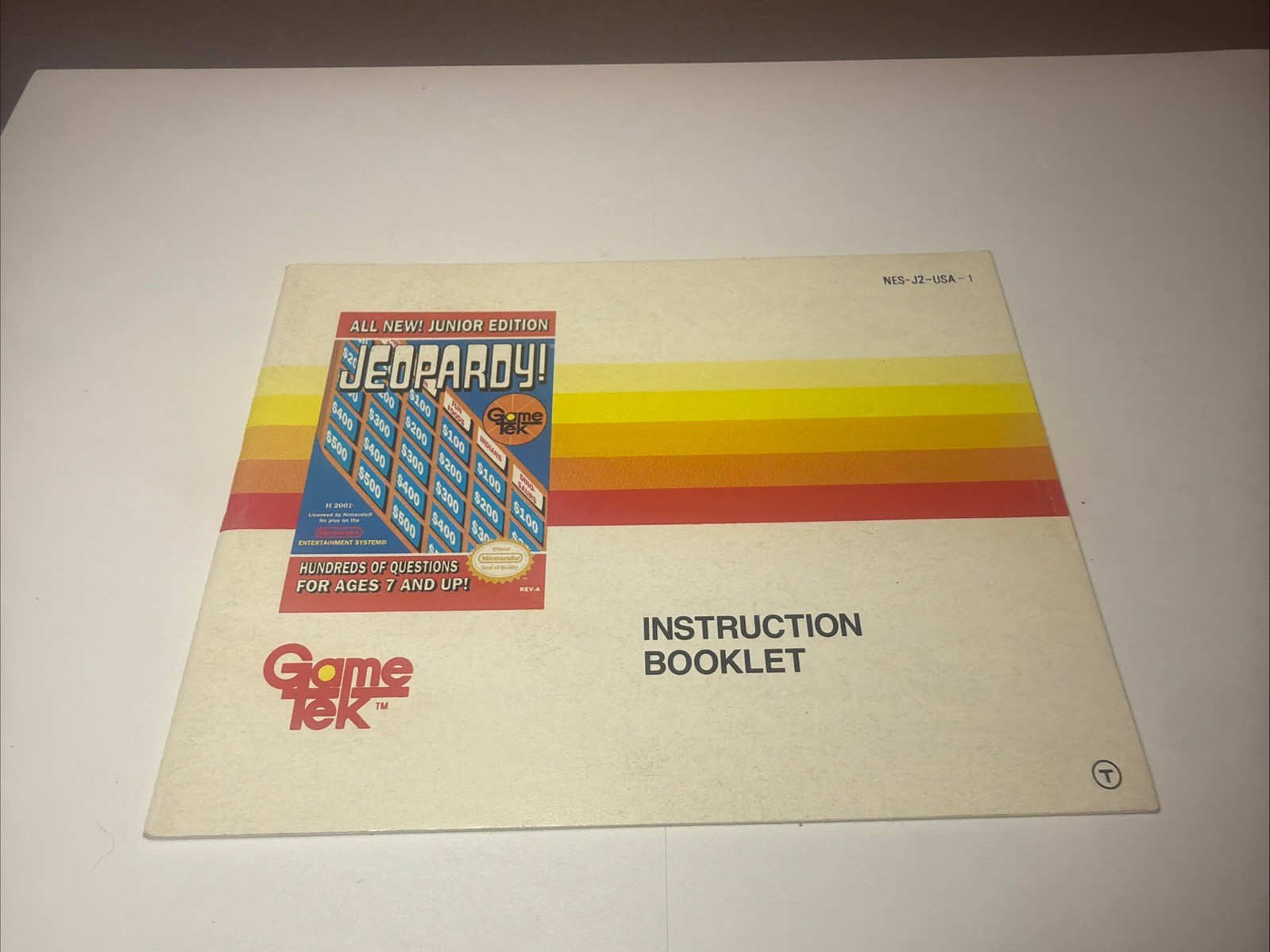 Jeopardy -- Junior Edition (NES, 1989)  Instruction Manual Booklet