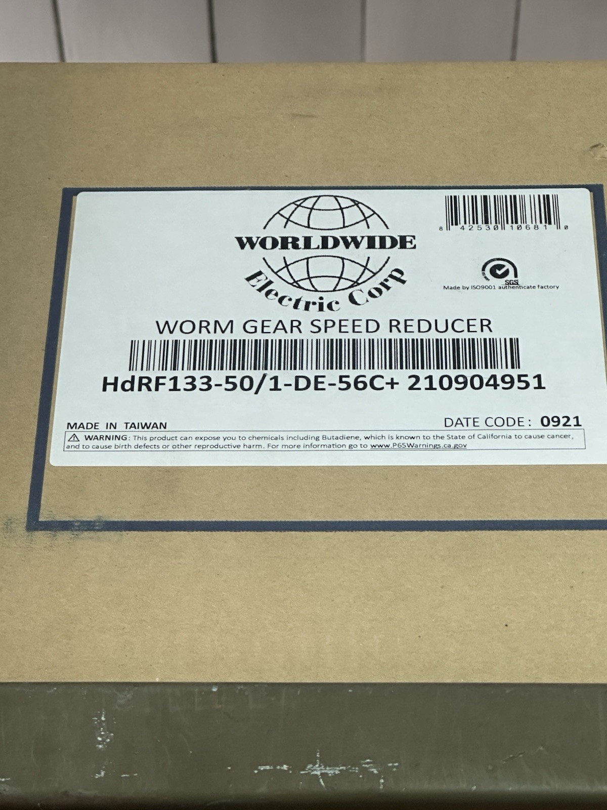 HdRF133-50/1-DE-56C+ 210904951 Worldwide Electric Corp Worm Gear Speed Reducer