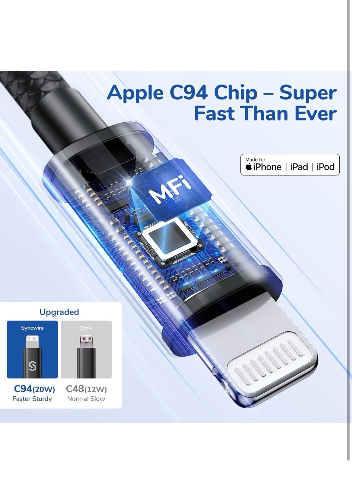 Apple MFi Certified] Syncwire iPhone Car Charger 32W Super Fast Car Phone