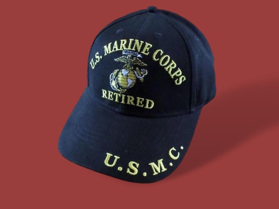 U.S Military Marine Corps Retired Embroidered USMC Licensed Baseball Hat Cap