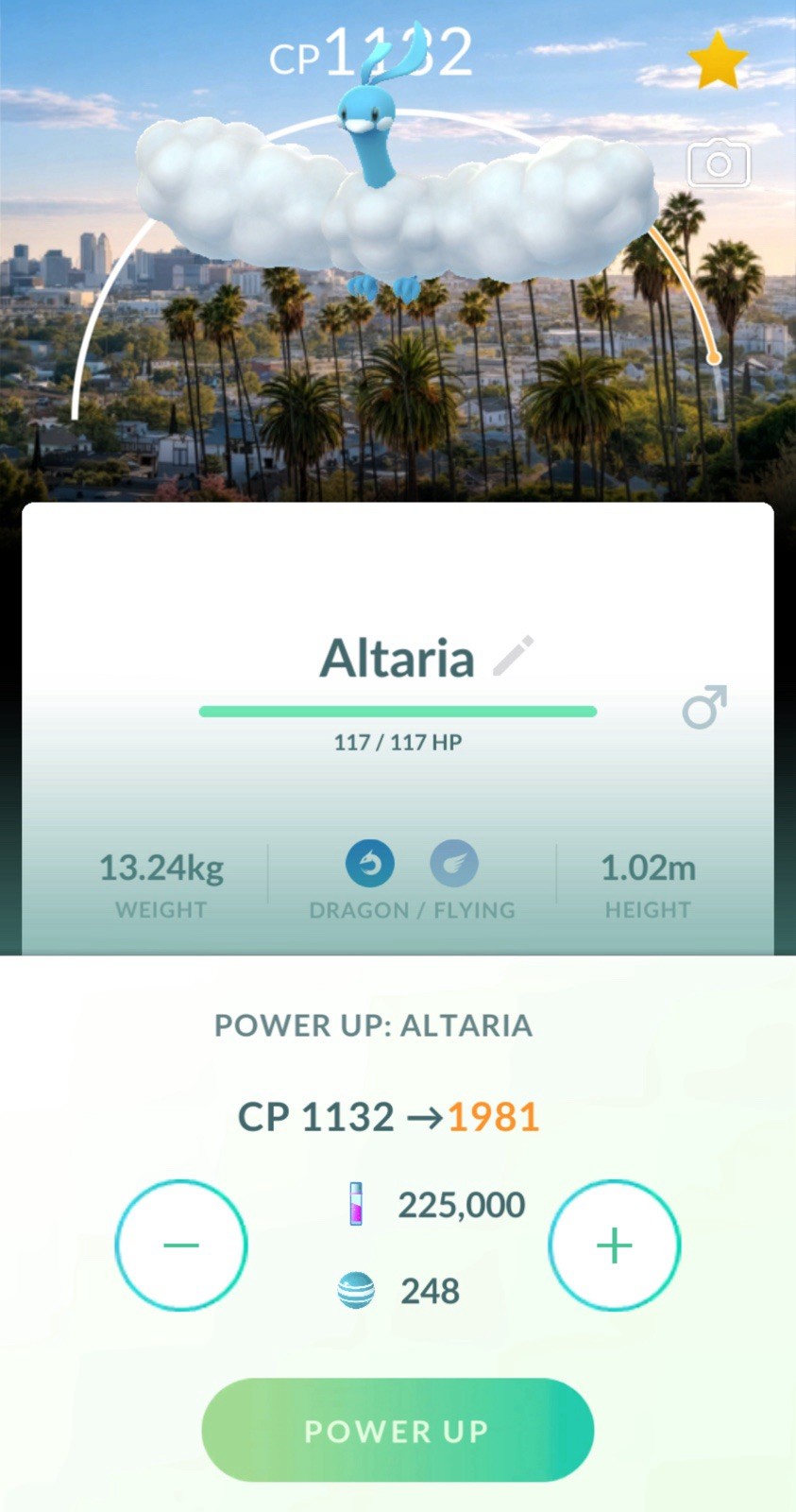 Pokemon non Shiny Level 40 Altaria Los Angeles 3 Movesets Go