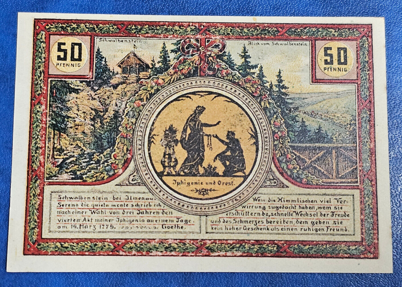 ILMENAU NOTGELD 50 PFENNIG 1921 EMERGENCY MONEY GERMANY BANKNOTE [🇩🇪35533]