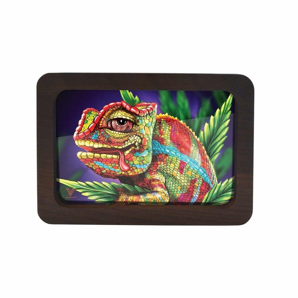 V Syndicate 3D High Def Wood Rollin’ Tray – SMALL CHAMELEON Wooden Rolling