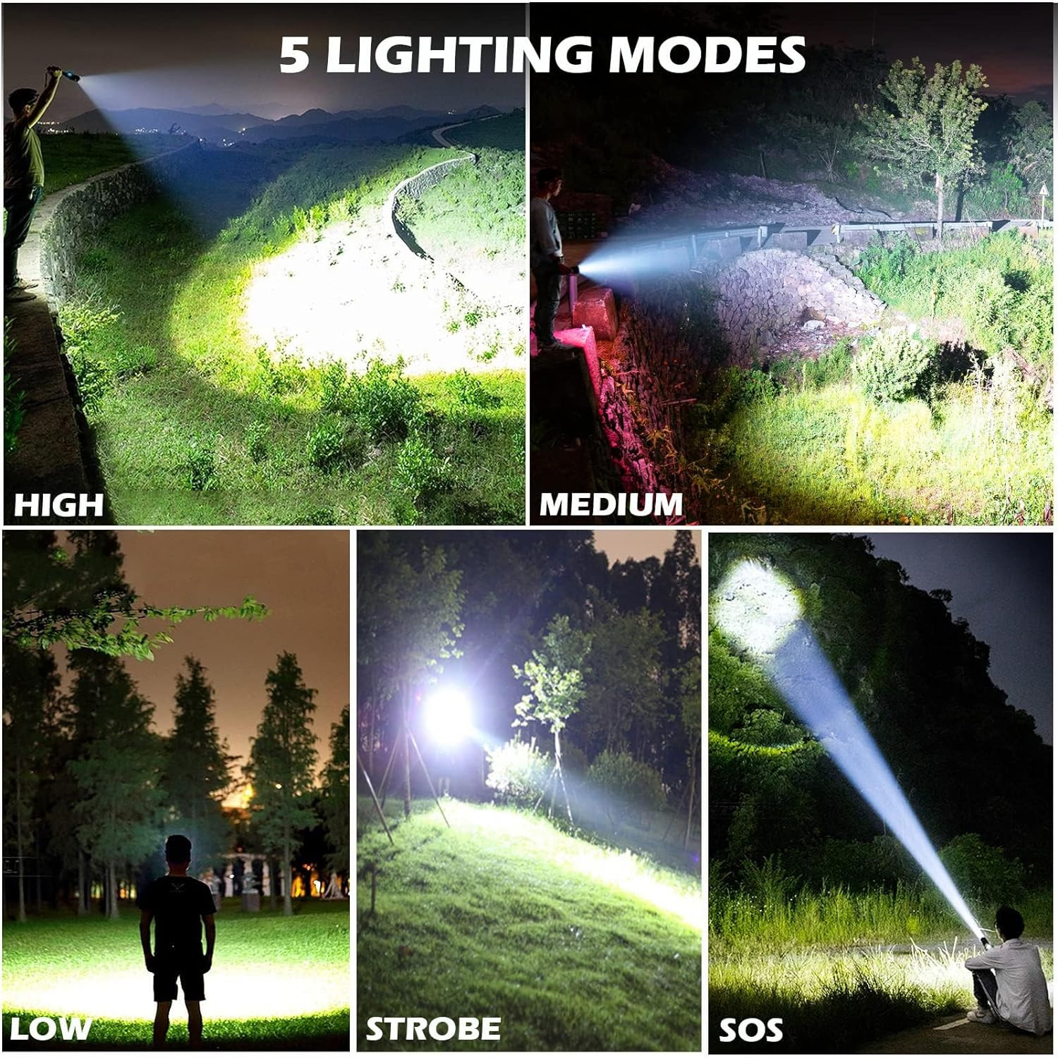 Rechargeable LED Flashlights High Lumens, 990000 Lumens Super Bright Flashlight