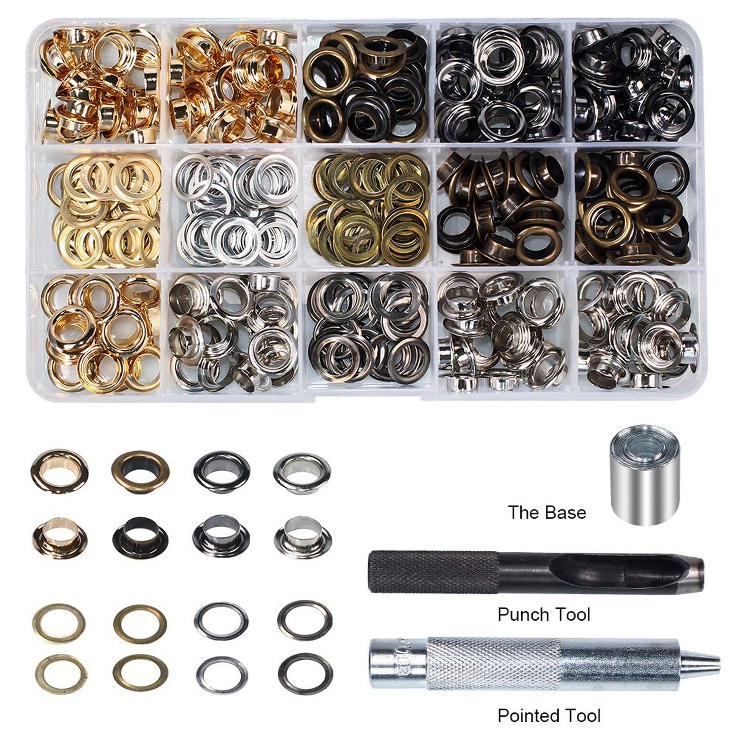 200 Sets - Grommet Eyelets 8mm 5/16" Inside Diameter 600# with Setting Tool C...