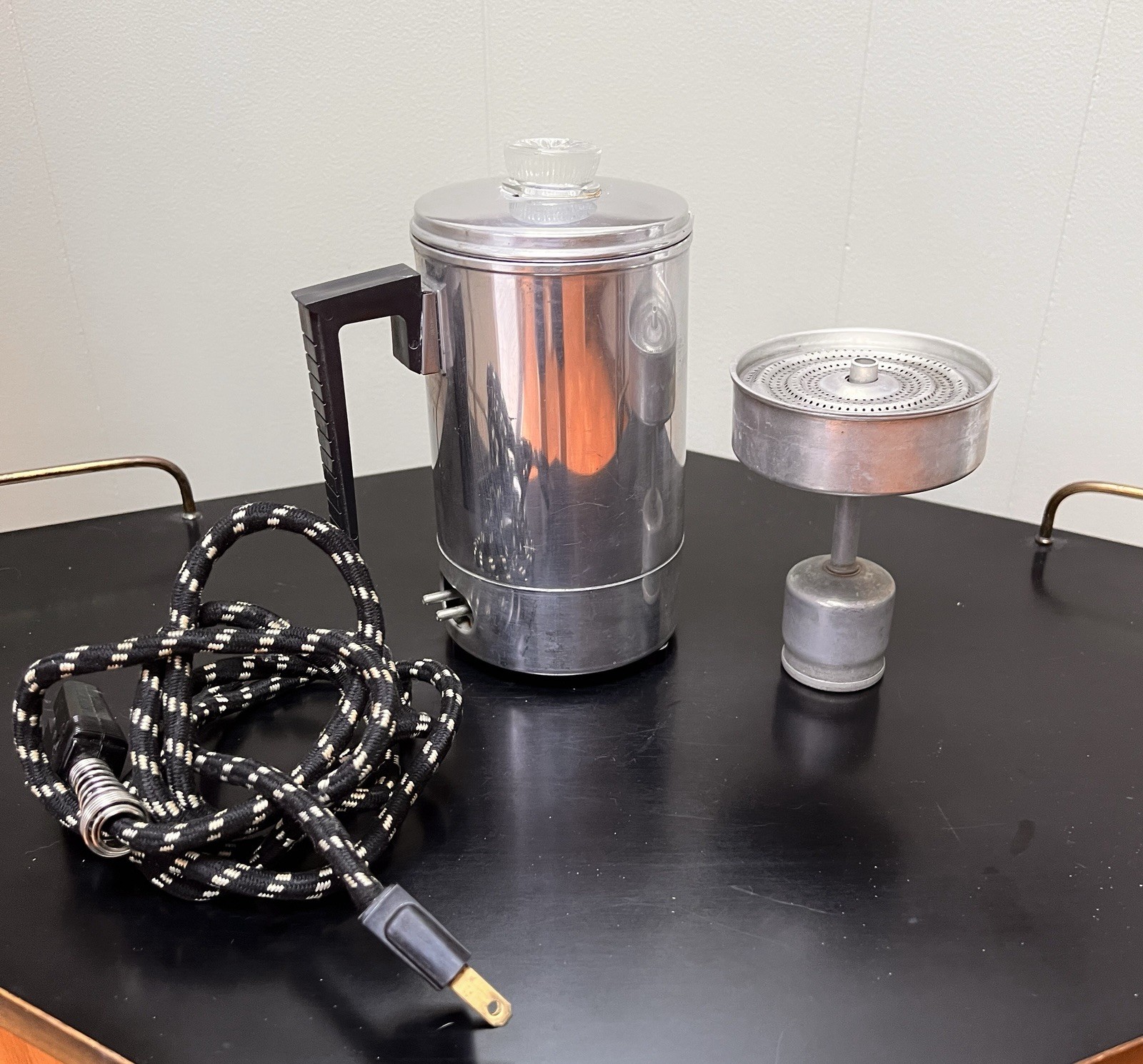 Vtg. EMPIRE 3 Cups Electric Percolator Coffee Maker Travel - WORKS - Video