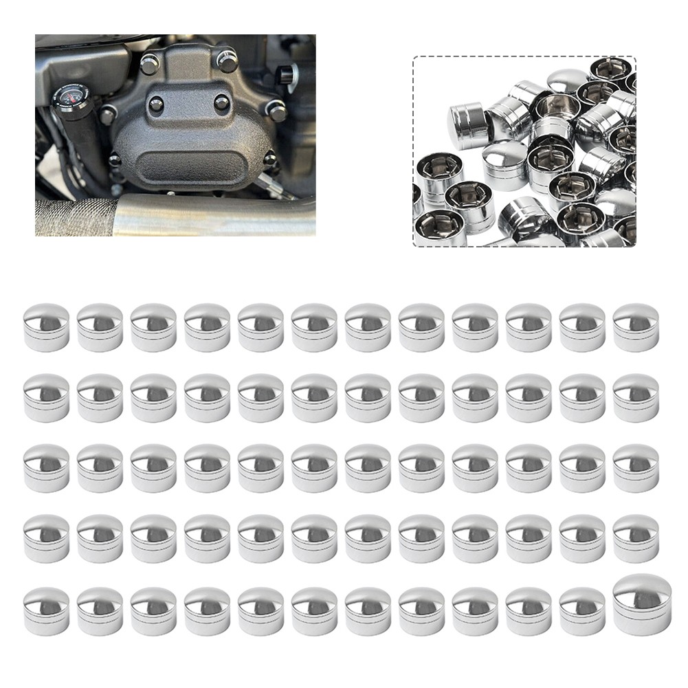 60X Engine Screw Caps Bolt Cover Kit For Harley Fat Boy Electra Glide FLHTCU