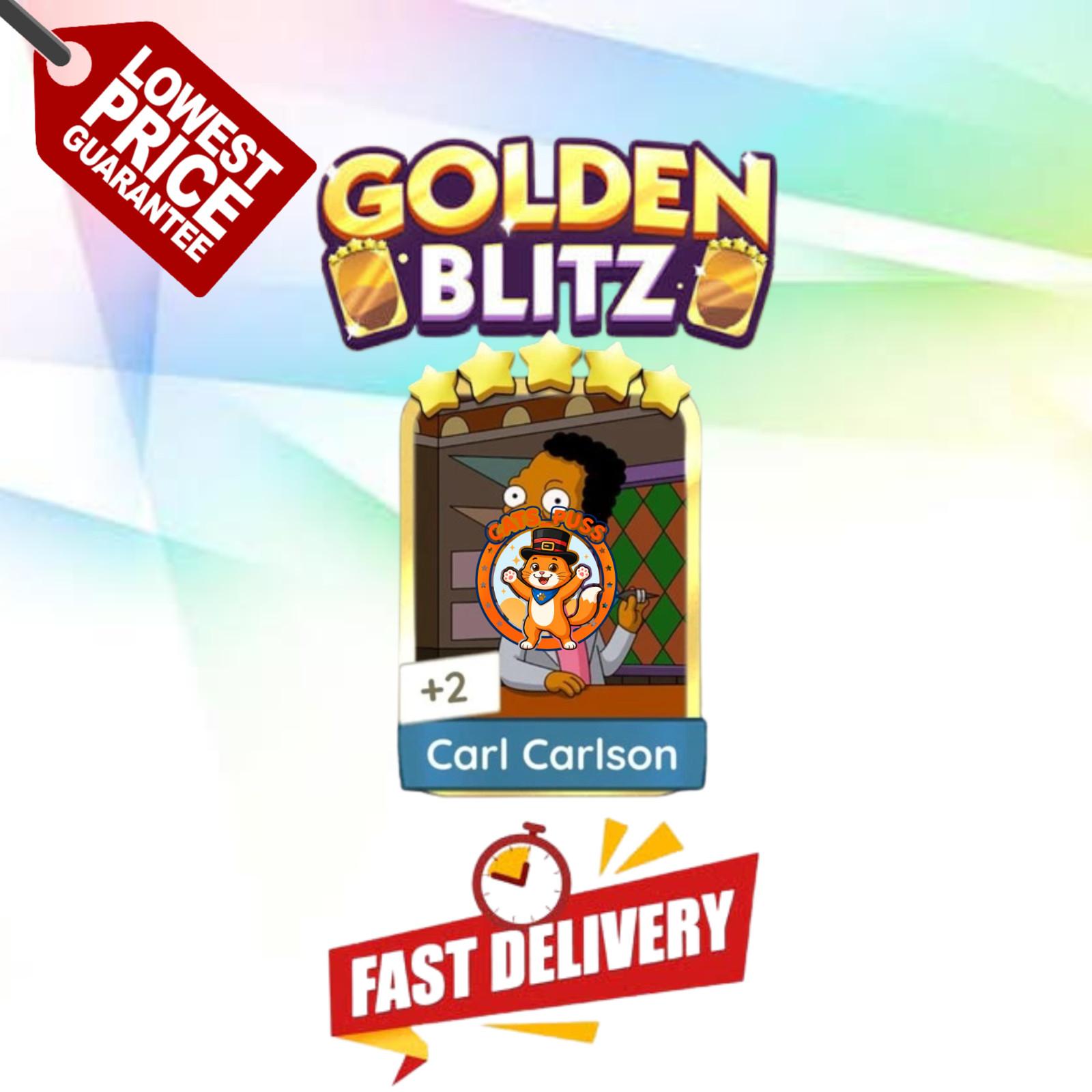 🔥 MONOPOLY GO GOLDEN BLITZ STICKERS 22 JULY 5⭐ Carl Carison FAST DELIVERY