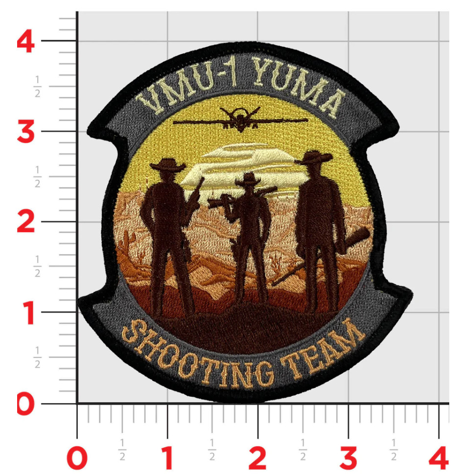 MARINE CORPS VMU-1 WATCHDOGS SHOOTING TEAM EMBROIDERED PATCH HOOK & LOOP