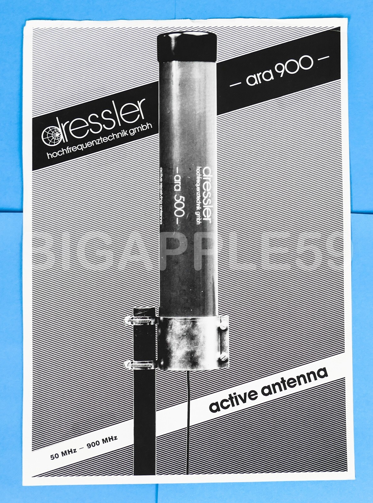 German Dressler ARA900 Active Antenna Brochure 50-900 MHz