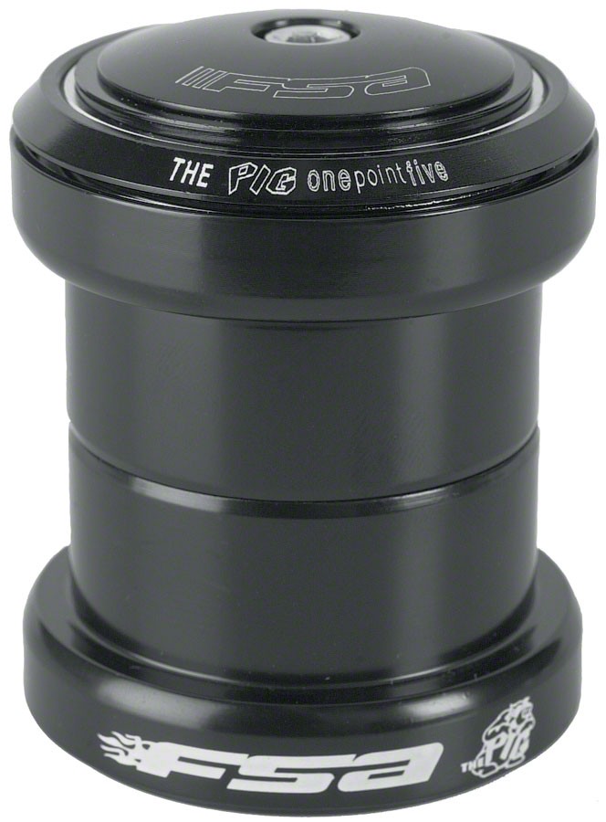 FSA Big Fat Pig 1.5" Threadless Headset, Black Forged Chromoly Cups