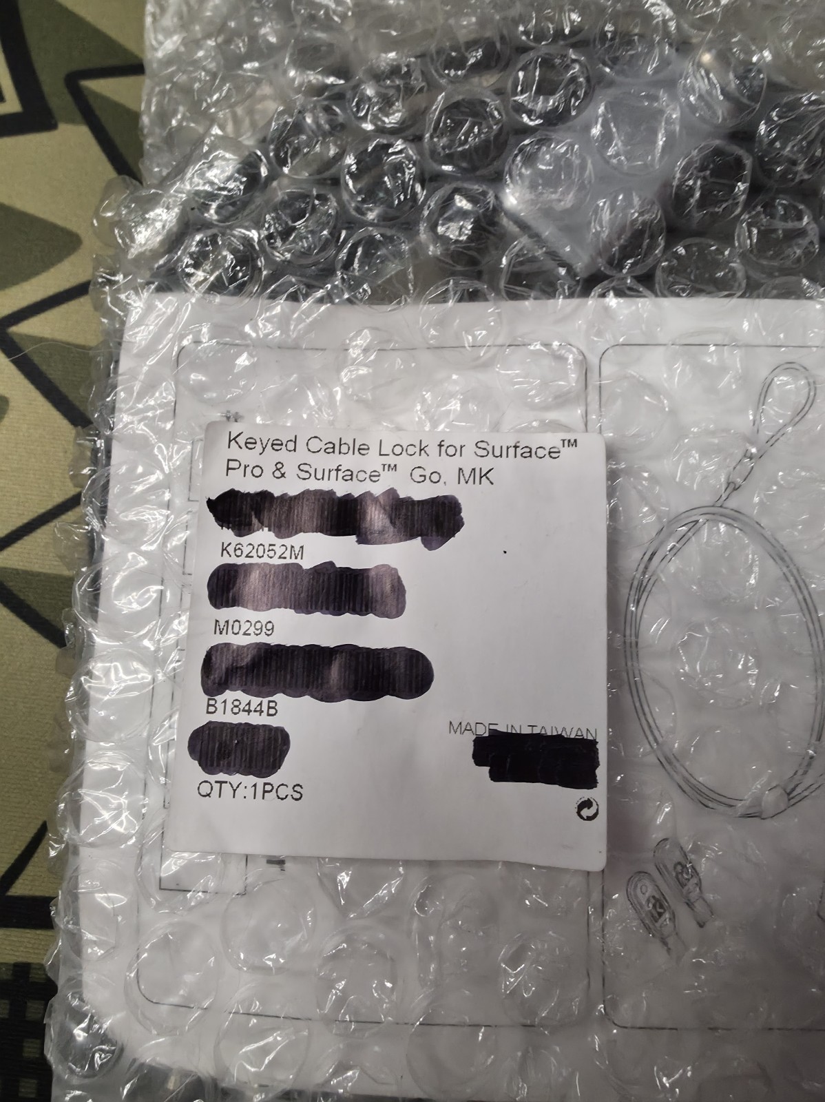 Kensington Microsoft Surface Pro Surface Go Keyed Cable Lock K62052M