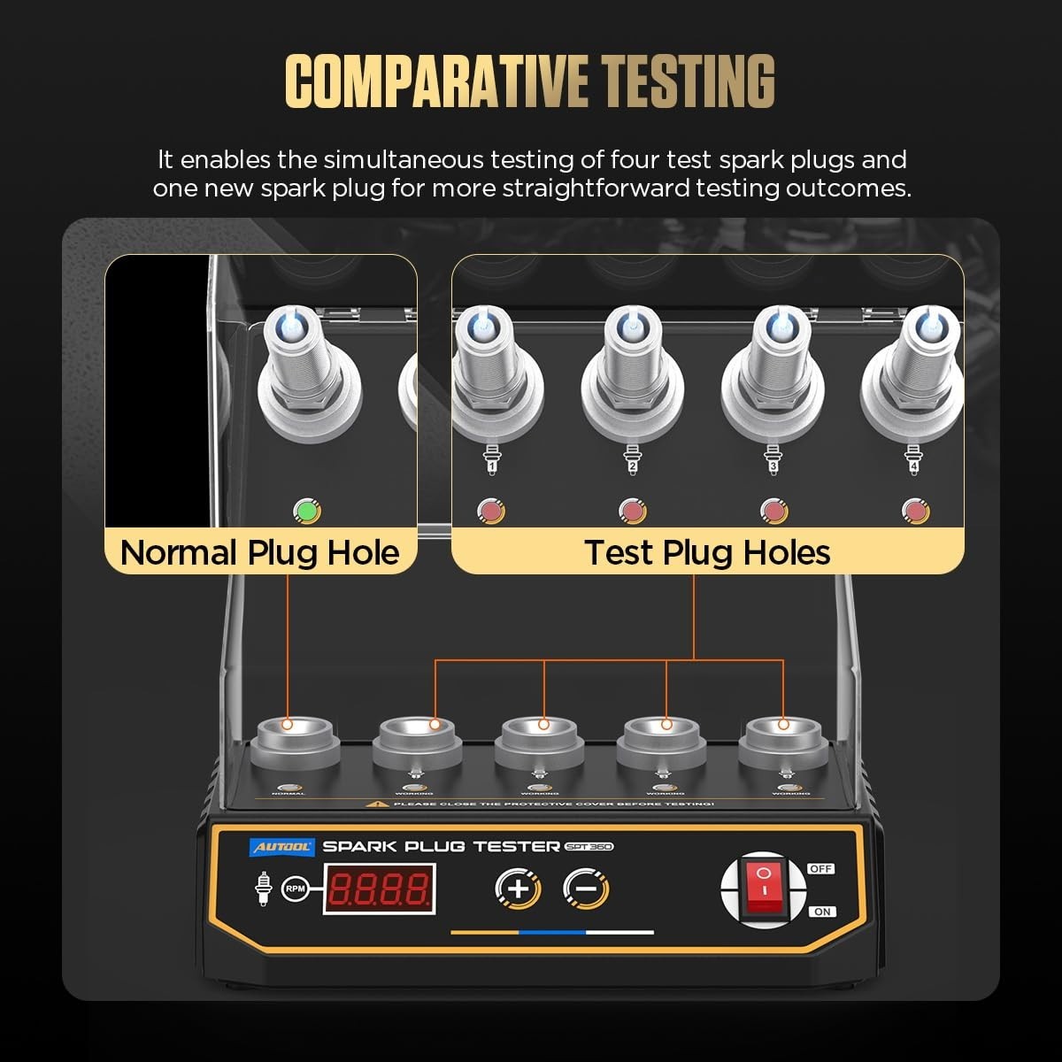 High Frequency Spark Plug Tester with 5 Adjustable Holes for Precise Testing