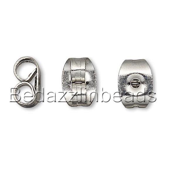 20 Surgical Stainless Steel Silver Butterfly Earring Backs for Post Stud Backs
