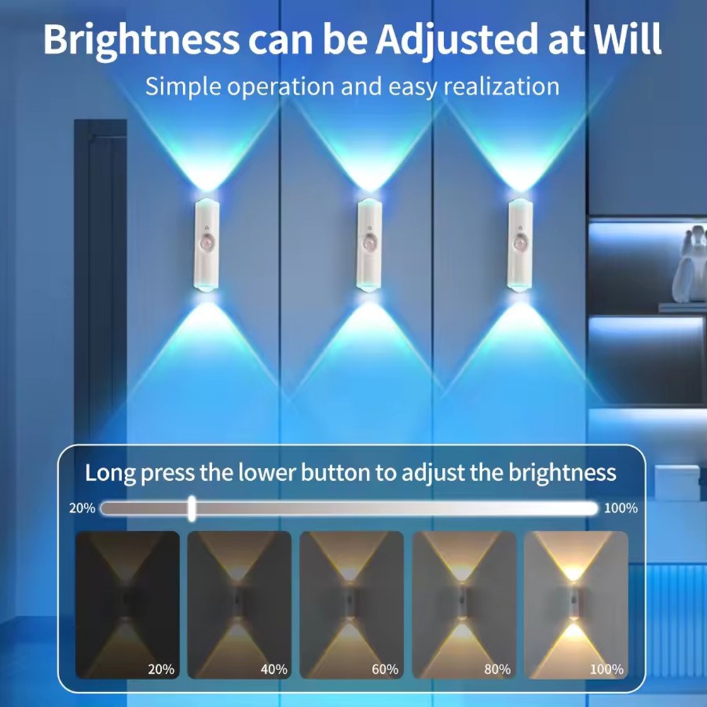 4-Pack Motion Sensor LED Night Light, Rechargeable Magnetic Wall Lamp, 7 Colors