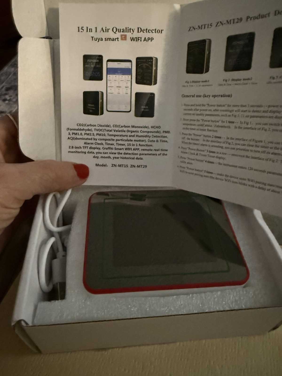 New 15 In 1 Air Quality Detector  Works With WI-FI App
