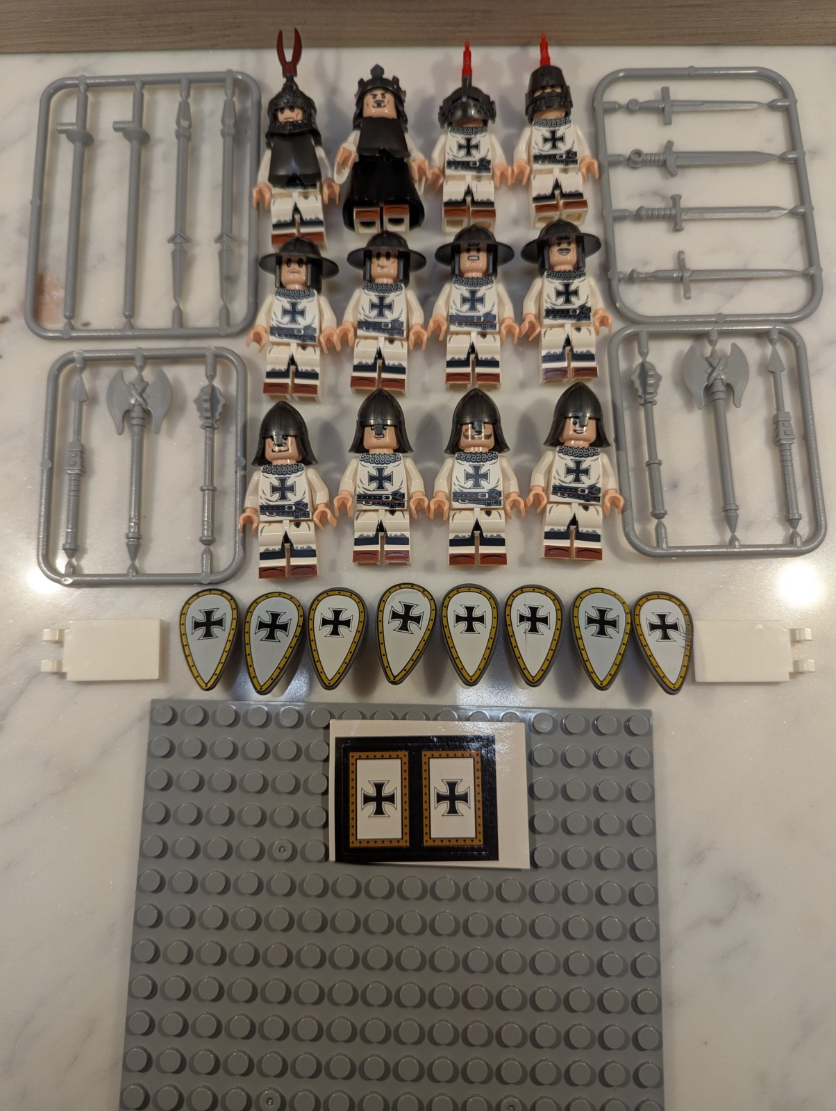 Building Blocks Knights Minifigures- Knights Templars Lot Of 12-New