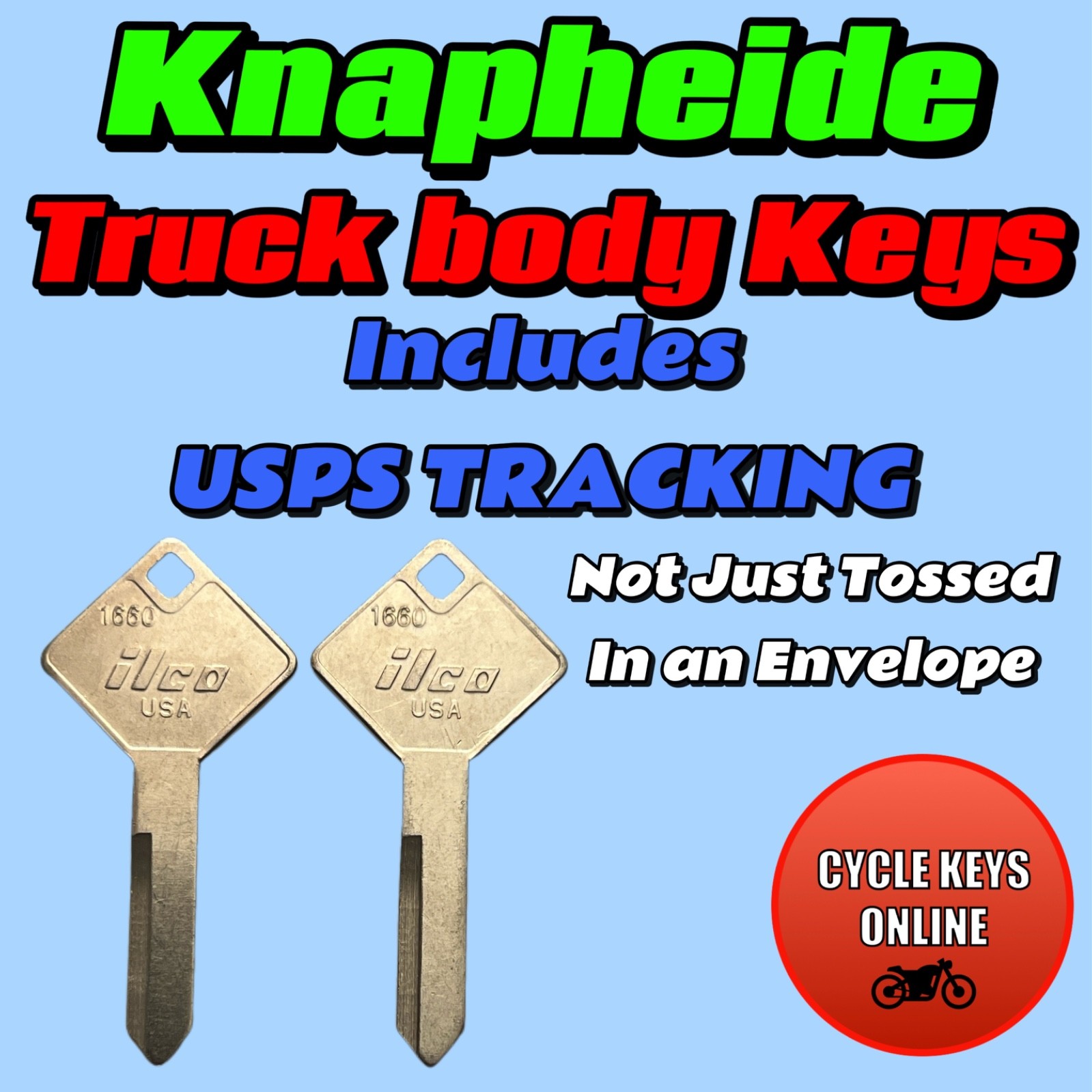 Knapheide Truck Body Topper keys cut to code key for codes 0001-0020