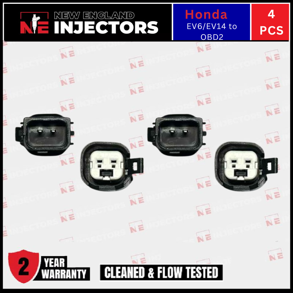 4 Pack USCAR EV6/EV14 to OBD2 Honda Fuel Injector Adapters 96-01