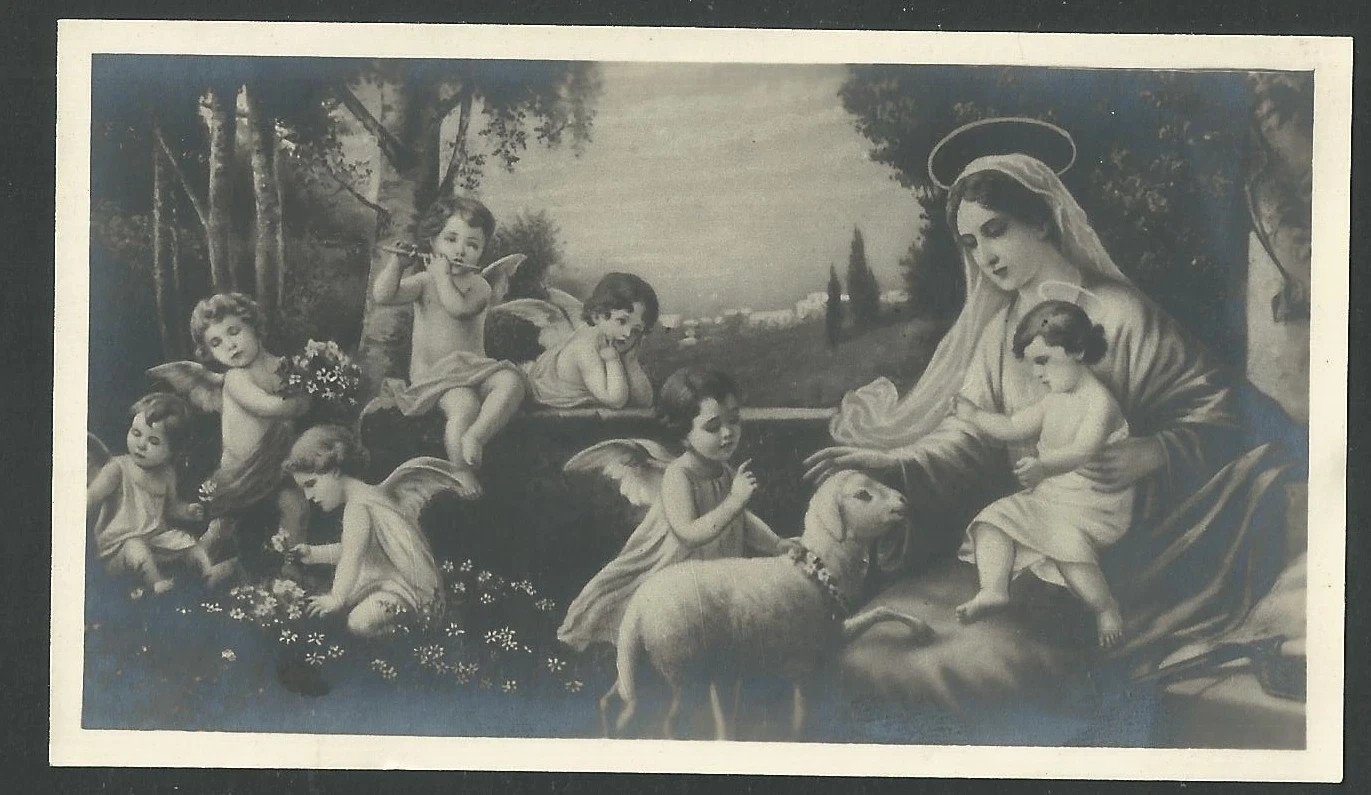 Holy card antique de la Virgin santino image pieuses estampa