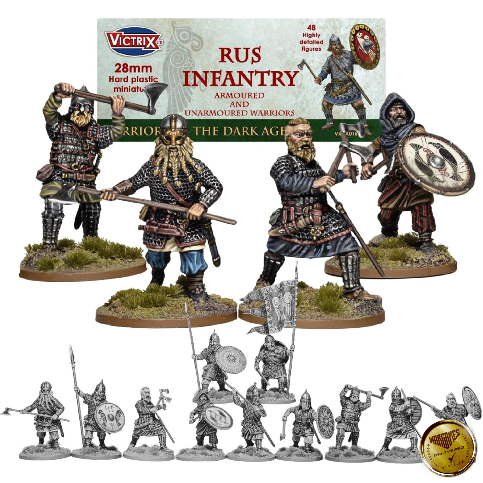 Victrix Miniatures Dark Ages - Rus Infantry (Armoured and Unarmoured Warriors)
