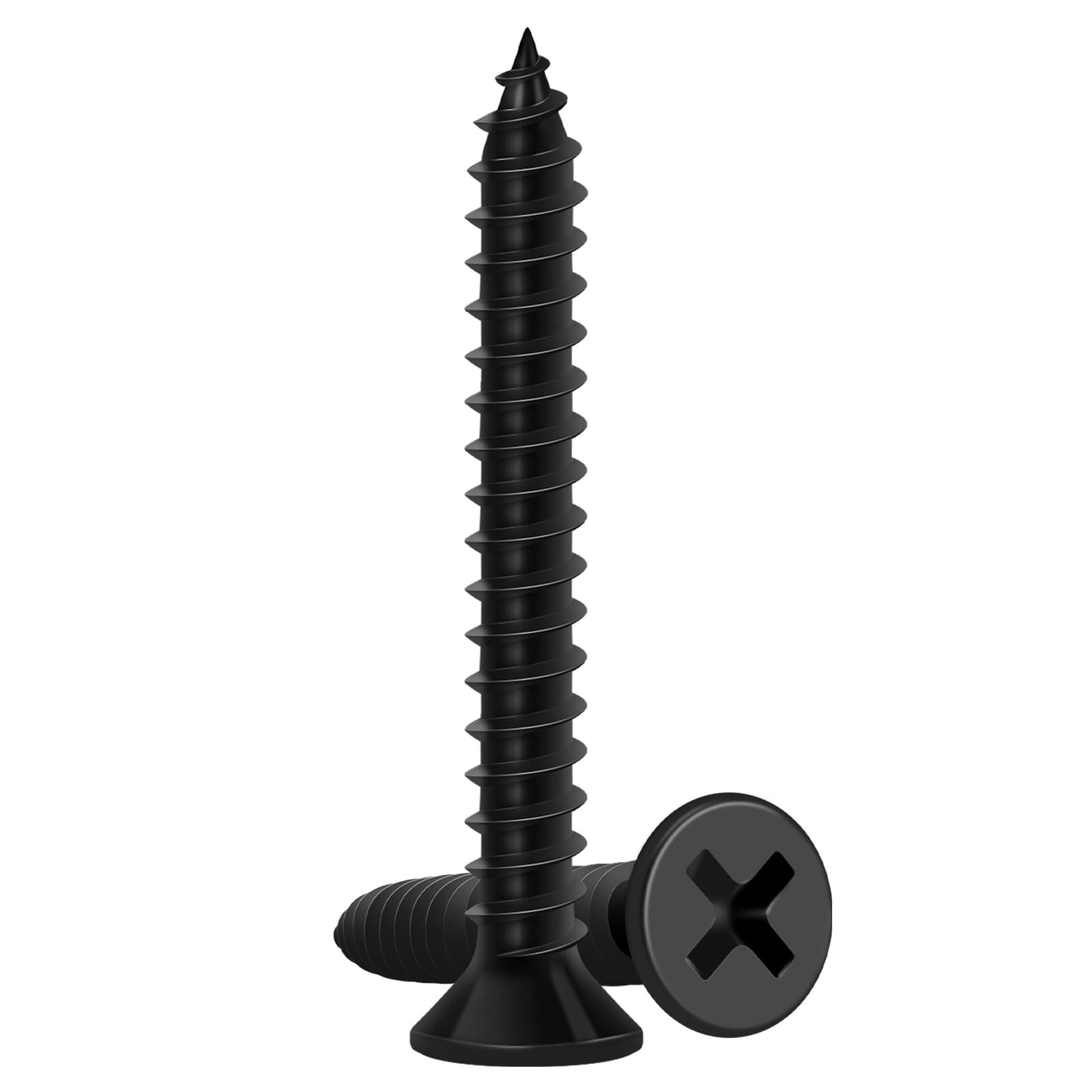 Wood Screws 1-1/4 Inch, 115 PCS Premium Flat Head Phillips Black Wood Screws,...