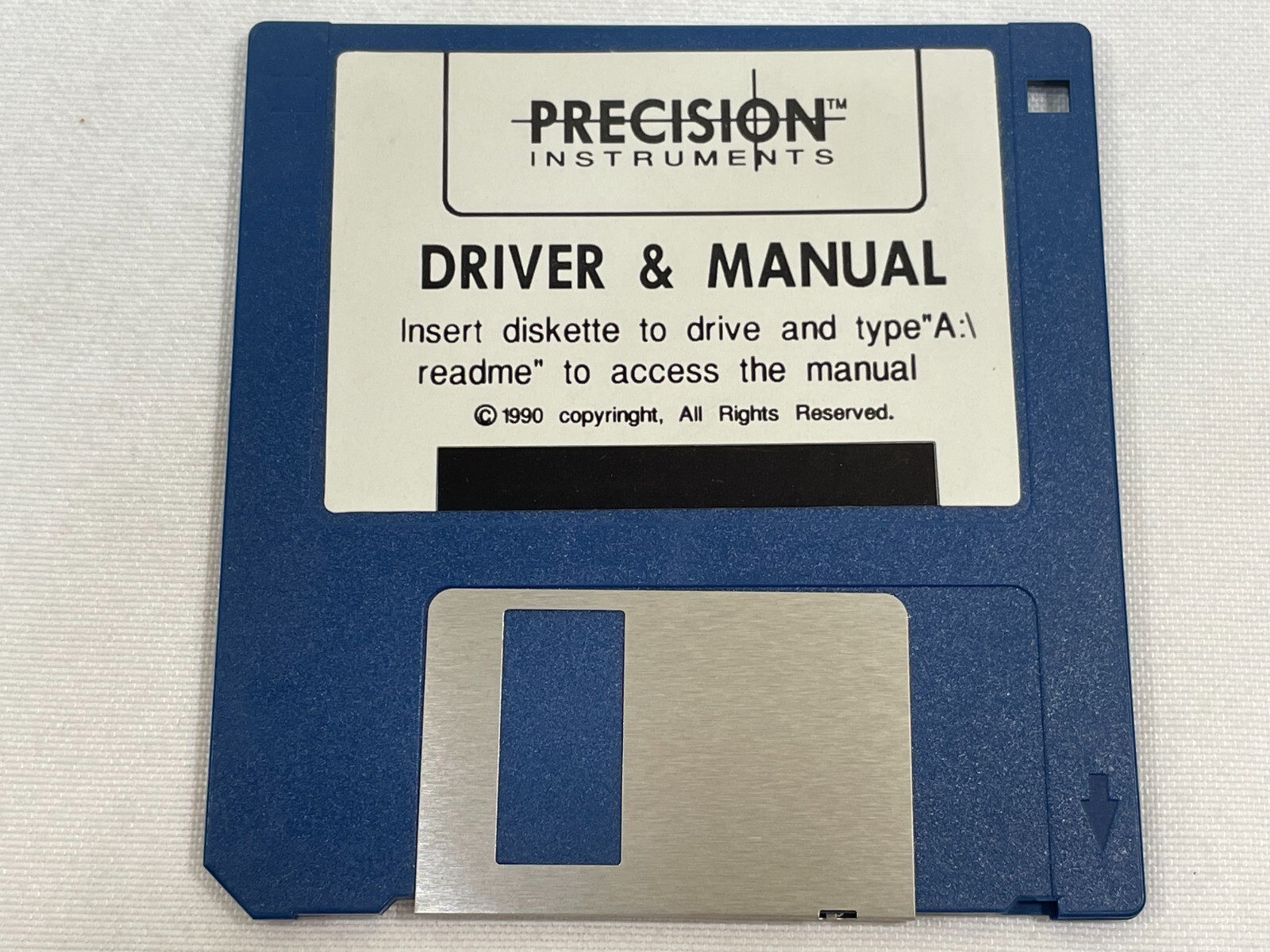 Vintage 1990 Precision Instruments Driver & Manual Windows 3.5" Floppy Disk Blue