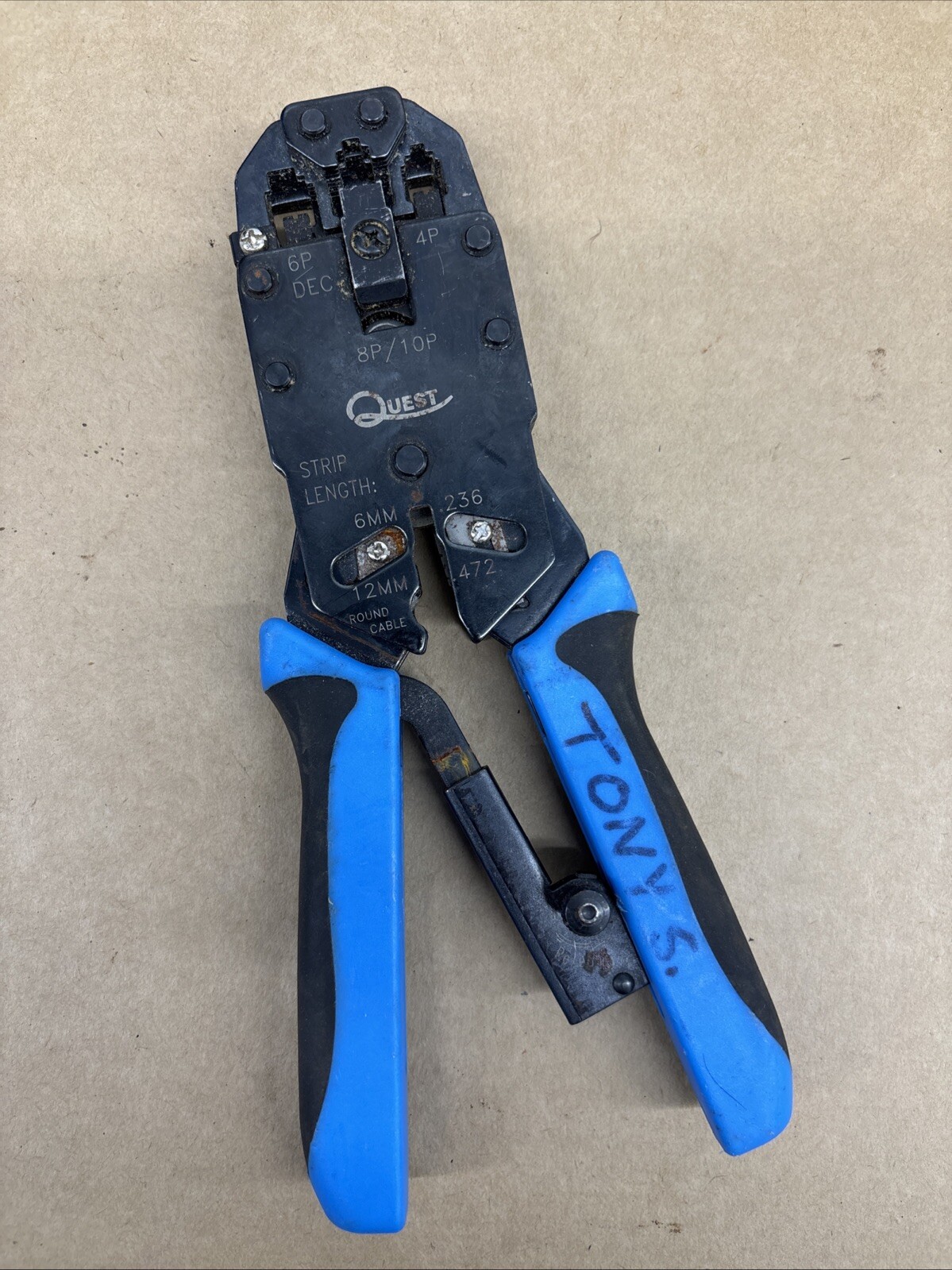 QUEST Brand Modular Plug Crimper, 6P 4P Pin Connectors.