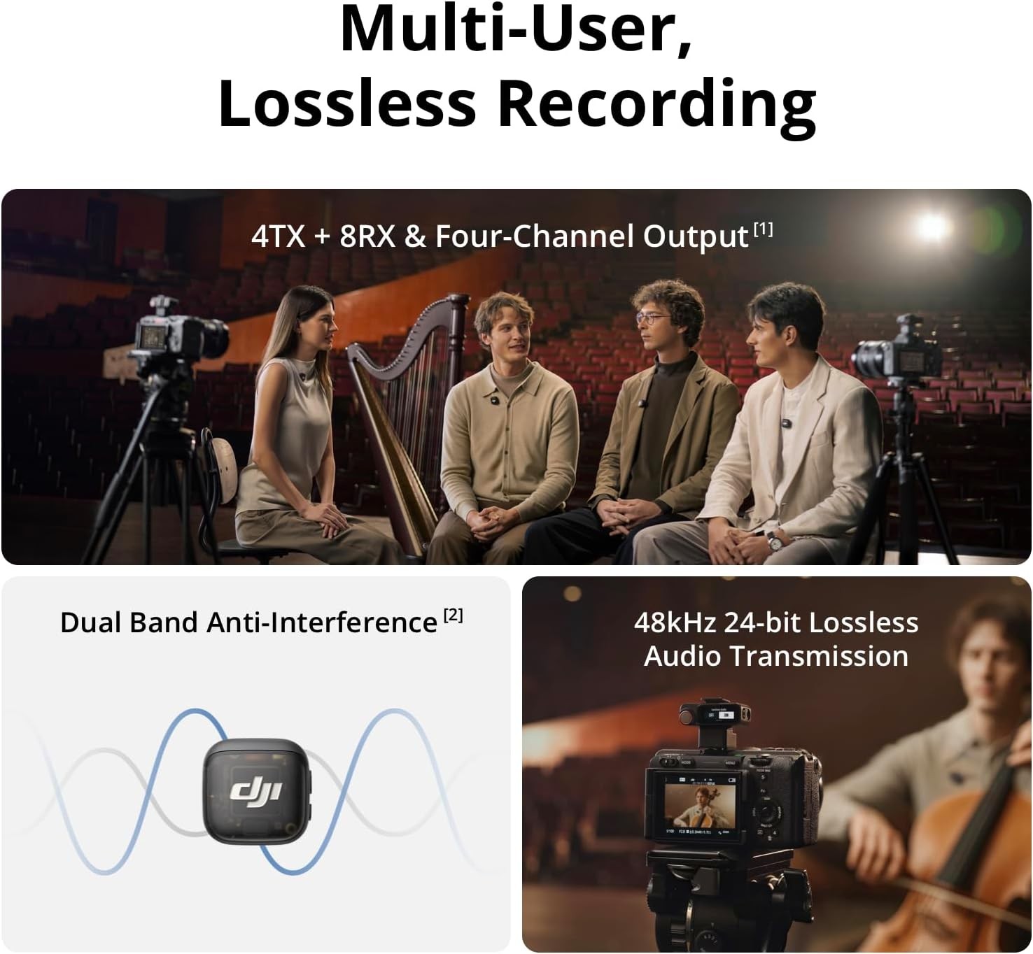 DJI Mic 3 Transmitter,Wireless Microphone Lavalier F/ iPhone/Camera/Android,Vlog