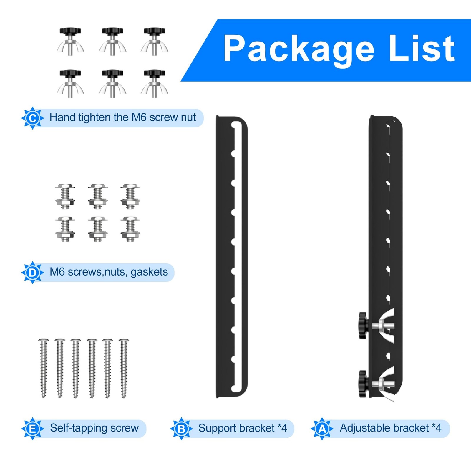 Solar Panel Mount Brackets, 30 inch Solar Panel Stand with 0-90° Adjustable