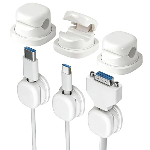 6 Pcs Magnetic Cord Organizer Holder,Magnetic Cable Clips,Cord WHITE