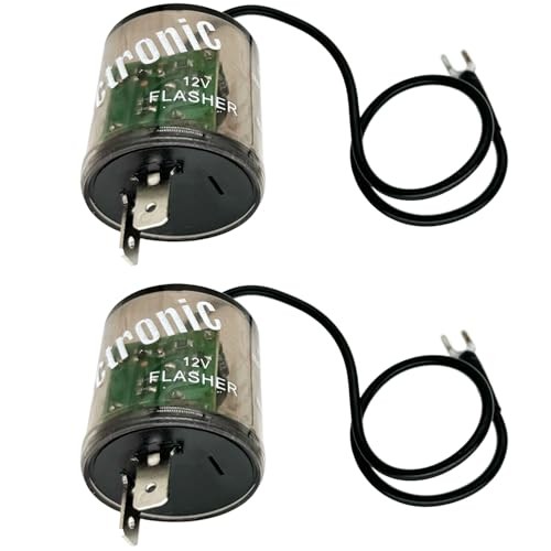 2-pin 12vdc LED Flasher Relays with Ground Wire, Pack of 2 2-Pin, Pack of 2