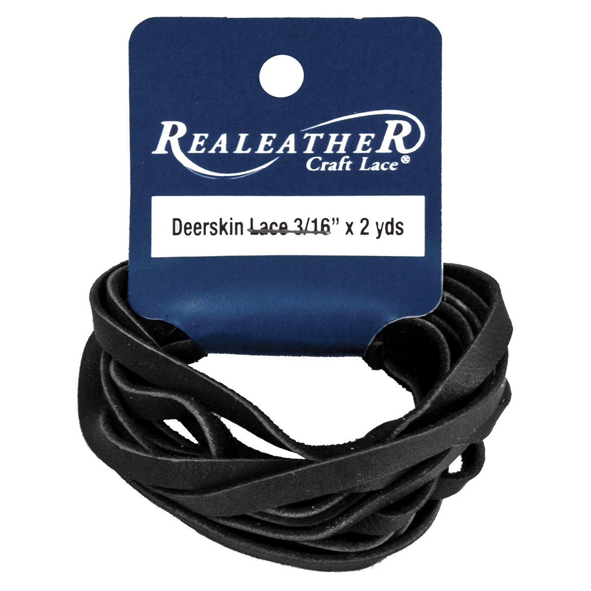 Realeather(R) Crafts Deerskin Lace 3/16"X2yd Packaged-Black