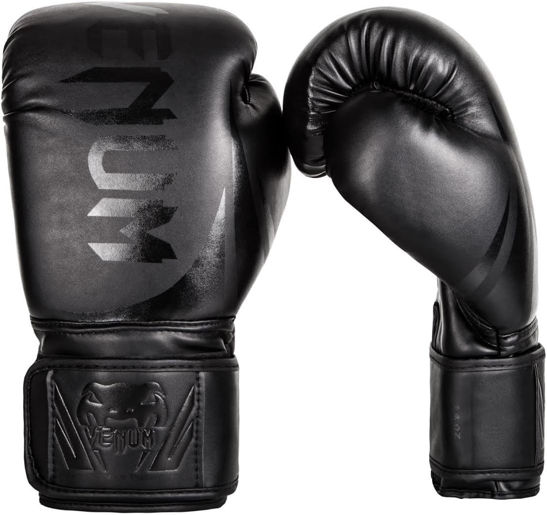 Venum Challenger 2.0 Hook and Loop Boxing Gloves - Black/Black