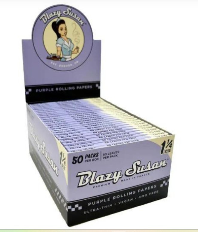 Blazy Susan 1 1/4 Size 50 Count Pack Purple  Rolling Paper