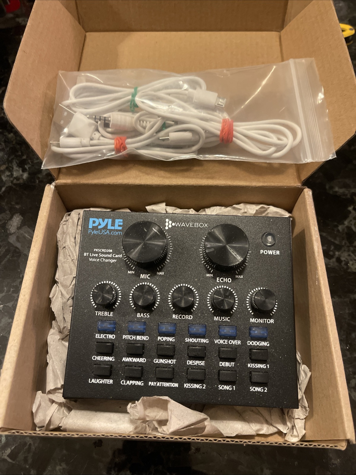 Pyle PKSCRD208 Bluetooth Mini Audio Interface Podcast Mixer Sound Card