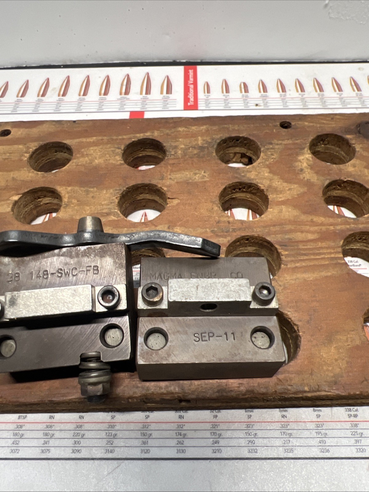 MAGMA ENGINEERING BULLET MOLD , 38/148-SWC-FB TWO CAVITY
