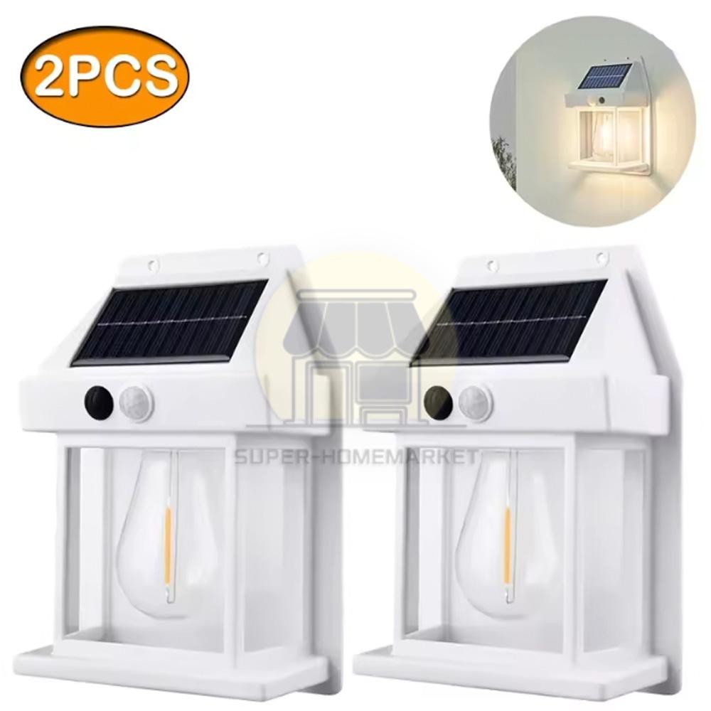 2PACK LED Solar Power Lights PIR Motion Sensor Outdoor Garden Security Wall Lamp